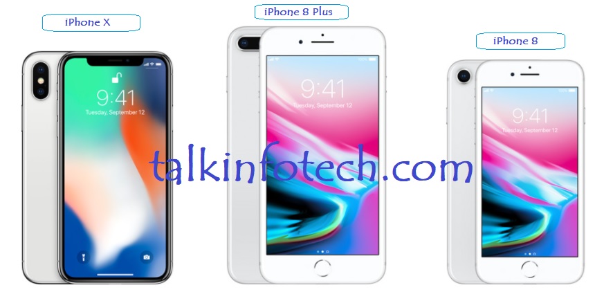 comparing iphone x,8, 8 plus