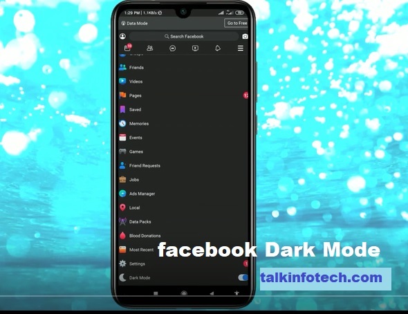 facebook dark mode